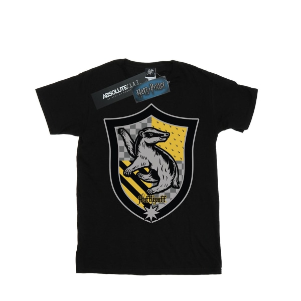 Harry Potter Mens Hufflepuff Crest Flat T-Shirt 3XL Svart Black 3XL