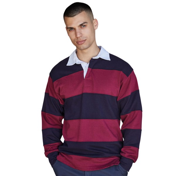 Front Row Herr Randsydd Rugby Polo Shirt M Burgundy/Navy Burgundy/Navy M