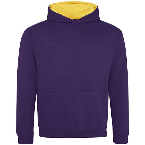 Awdis Barn/Barn Varsity Hoodie 12-13 År Lila/Solgul Purple/Sun Yellow 12-13 Years