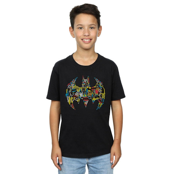 DC Comics Boys Batman Batgirl Logo Collage T-Shirt 9-11 år B Black 9-11 Years