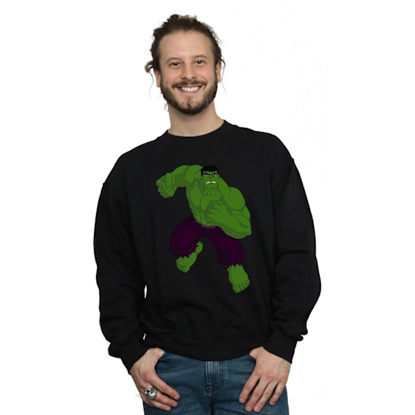 Marvel Herr Hulk Pose Sweatshirt 3XL Svart Black 3XL