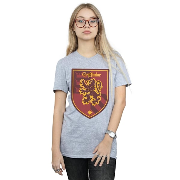 Harry Potter Dam/Kvinnor Gryffindor Crest Flat Bomull Boyfrie Sports Grey XXL