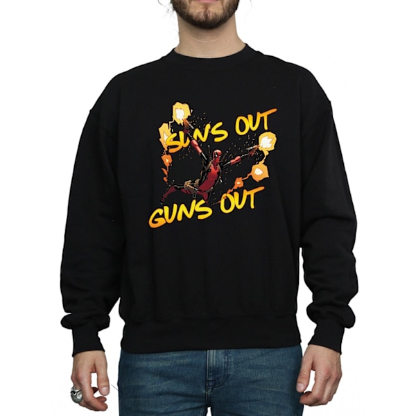 Marvel Deadpool Sun´s Out Guns Out Sweatshirt S Svart Black S