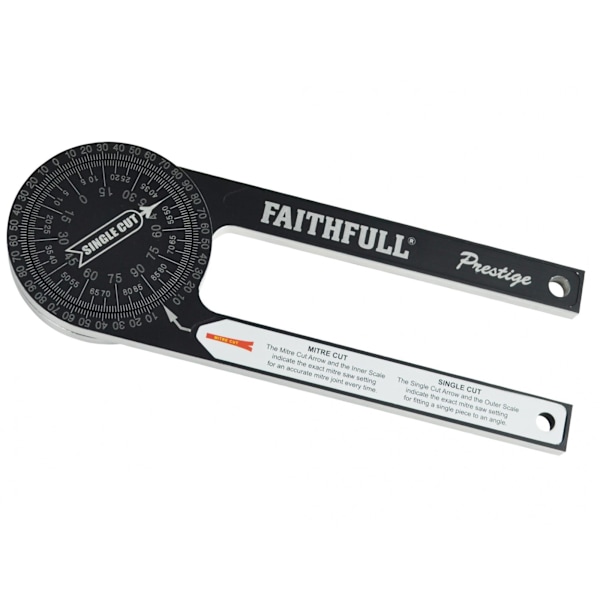 Faithfull Prestige Vinkelmätare för Geringssåg Svart Aluminium One Siz Multi Colour One Size