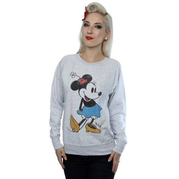 Disney Dam/Dam Klassisk Minnie Mouse Heather Sweatshirt XS Heather Grey XS