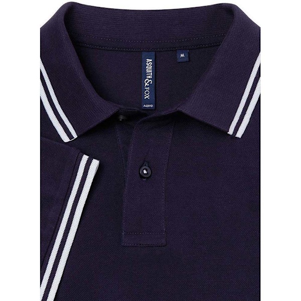 Asquith & Fox Klassisk polotröja med tippad krage, marinblå/vit, storlek 2XL Navy/ White 2XL