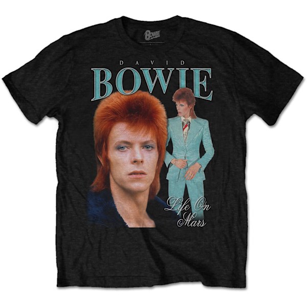 David Bowie Unisex Adult Life On Mars Homage T-Shirt S Svart Black S