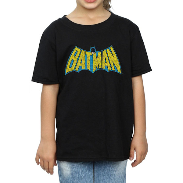 DC Comics Girls Batman Crackle Logo Bomull T-shirt 12-13 år Black 12-13 Years