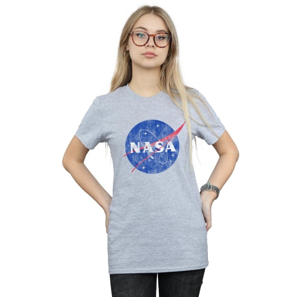 NASA Dam/Dam Klassisk Insignia Logotyp Pojkvän T-shirt L Sp Sports Grey L