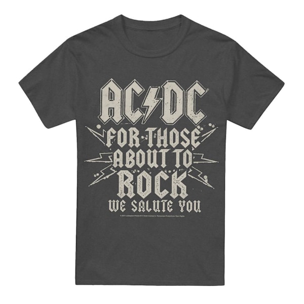 AC/DC Unisex Vuxen Salute T-Shirt XXL Kolgrå Charcoal XXL