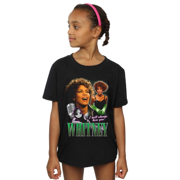 Whitney Houston Girls I Will Always Love You Homage Bomull T-shirt Black 12-13 Years