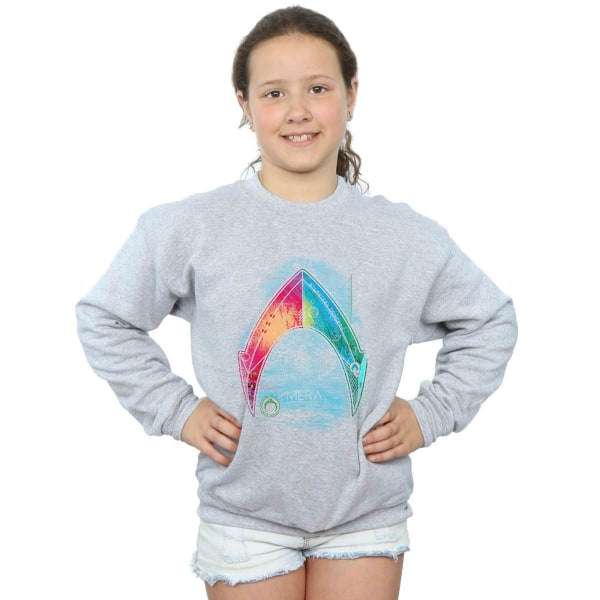 DC Comics Girls Aquaman Mera Logo Sweatshirt 7-8 år Sport G Sports Grey 7-8 Years