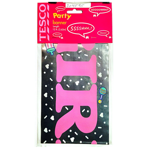 Tesco Happy Birthday Banner En Storlek Silver/Rosa Silver/Pink One Size