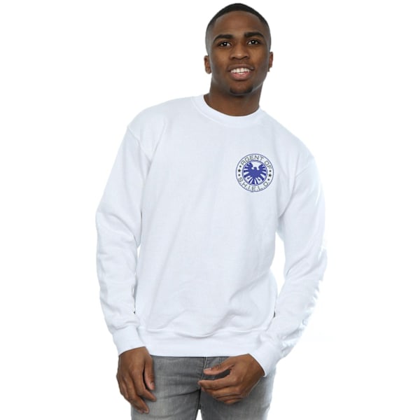 Marvel Mens Agents Of SHIELD Brösttryck Sweatshirt L Vit White L