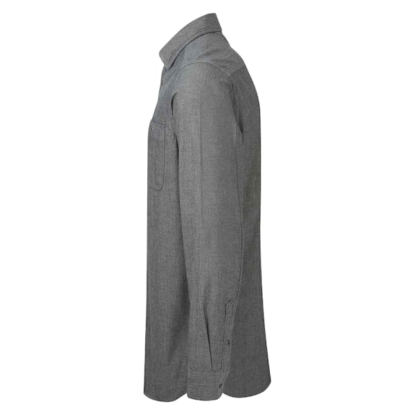 Premier Herr Chambray Organisk Långärmad Skjorta S Grå Denim Grey Denim S