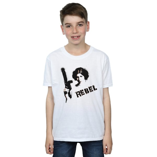 Star Wars Boys Princess Leia Rebel T-shirt 5-6 år Vit White 5-6 Years