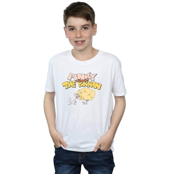 Animaniacs Boys Pinky And The Brain Cheese Head T-Shirt 9-11 År White 9-11 Years