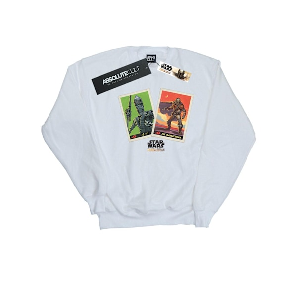 Star Wars Boys The Mandalorian Trading Cards Sweatshirt 7-8 år White 7-8 Years