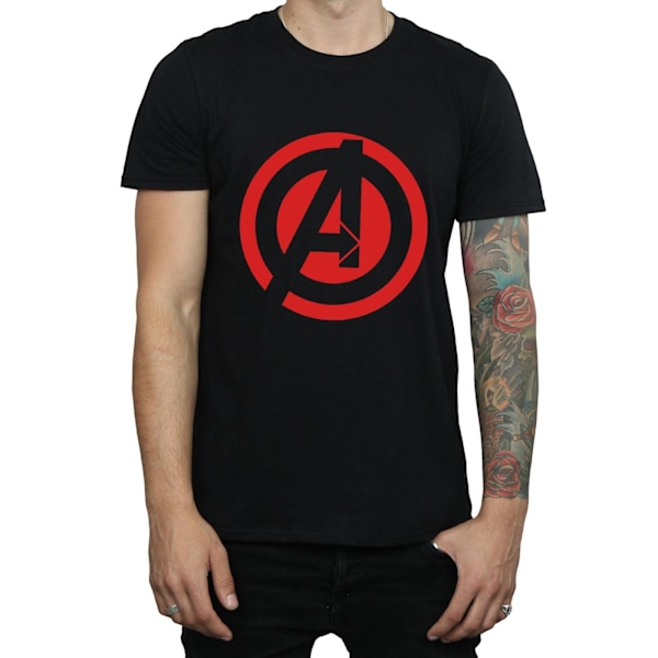 Avengers Assemble Herr Solid Logo Bomull T-shirt M Svart Black M