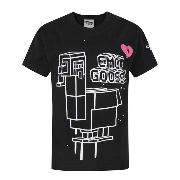 Crossy Road Barn/Pojkar Officiell Emo Goose Kortärmad T-S Black/White Years (14/15)