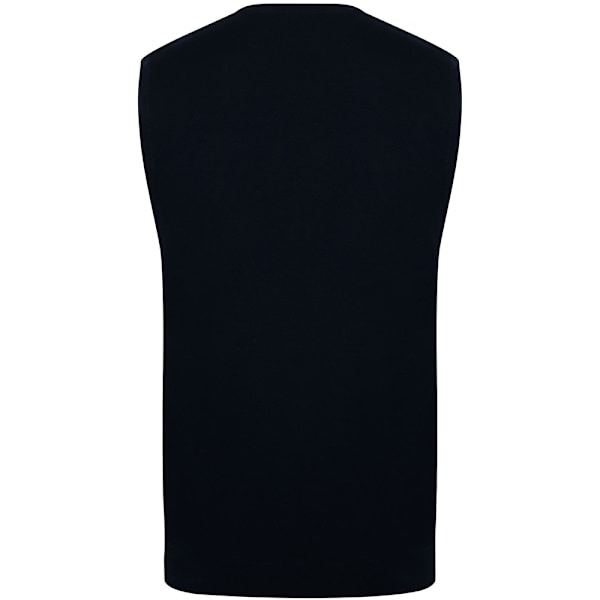 Henbury herr ärmlös 12 Gauge V-ringad fin stickad tröja 4XL Bl Black 4XL