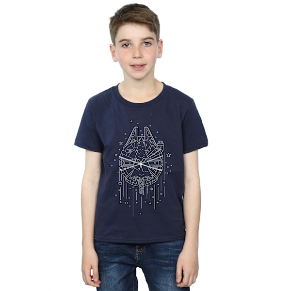 Star Wars Boys Millennium Falcon Julgran Leverans T-Shirt Navy Blue 12-13 Years