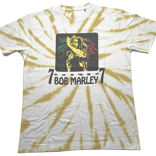 Bob Marley Unisex Vuxen 77 Tie Dye T-Shirt XXL Vit White XXL