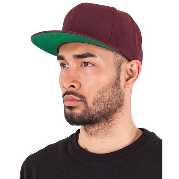 Yupoong Mens The Classic Premium Snapback Cap One Size Maroon Maroon One Size