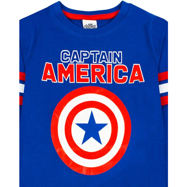 Captain America Boys Shield Long Pyjamas Set 3-4 Years Blue Blue 3-4 Years