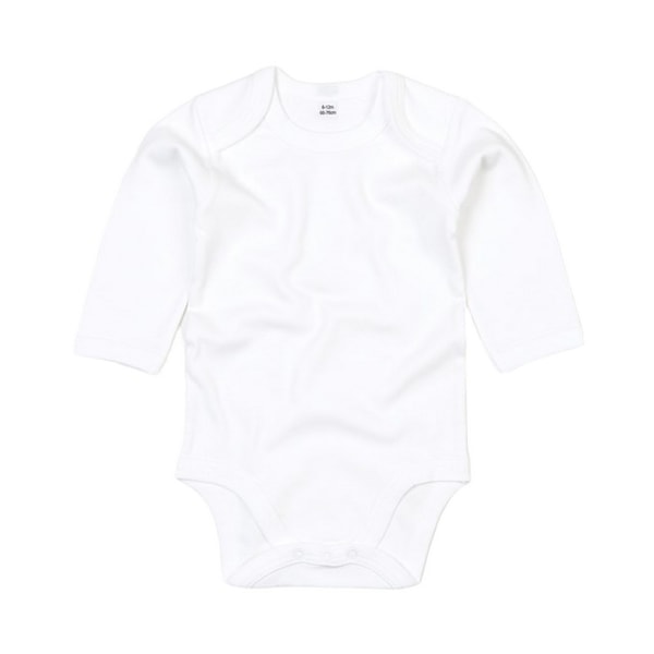 Babybugz Baby Organic Long-Sleeved Bodysuit 3-6 Months White White 3-6 Months