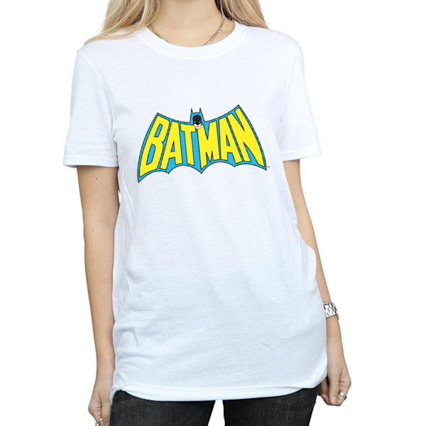 Batman Retro Logo Bomull T-shirt för kvinnor/damer M Vit White M
