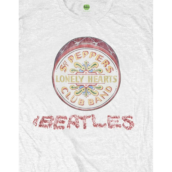 The Beatles Unisex Adult Drum Logo T-Shirt L Vit White L