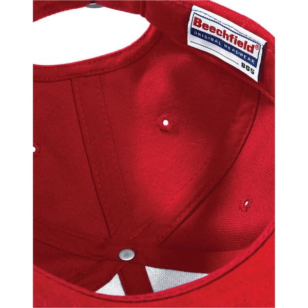 Beechfield Unisex Pro-Style Heavy Brushed Cotton Baseball Cap Classic Red One Size