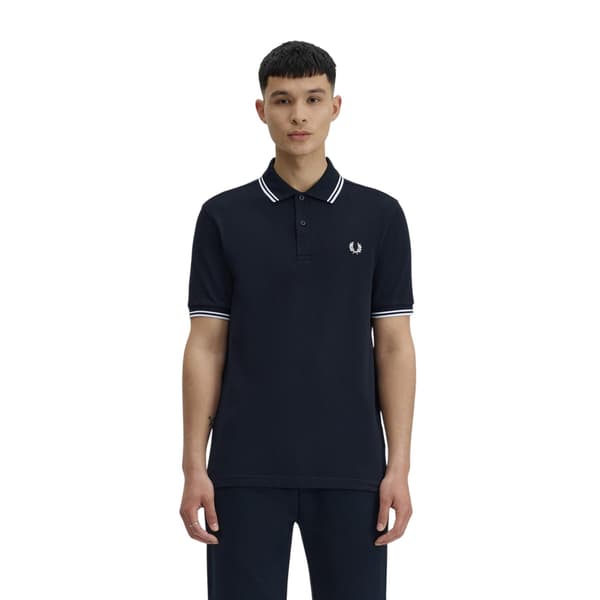 Fred Perry Herr Twin Tip Pikétröja XL Marinblå Navy Blue XL