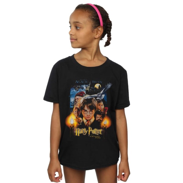 Harry Potter Girls The Sorcerer´s Stone Poster Bomull T-Shirt 9 Black 9-11 Years