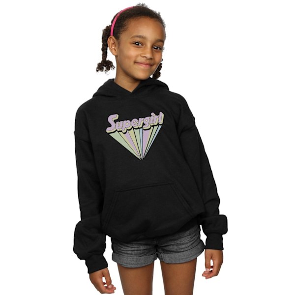 DC Comics Girls Supergirl Pastel Logo Hoodie 9-11 år Svart Black 9-11 Years