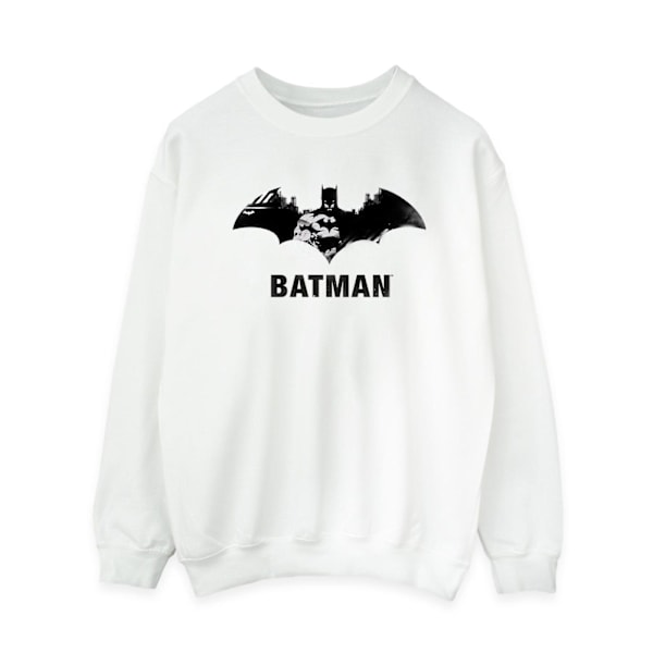 DC Comics Dam/Kvinnor Batman Svart Stare Logo Sweatshirt L Vit White L