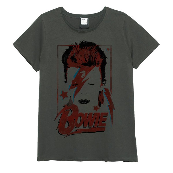 Förstärkt dam/dam Aladdin Sane David Bowie T-shirt XL Cha Charcoal XL