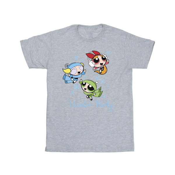 The Powerpuff Girls Girls Girls Vinterfest Bomull T-shirt 9-11 år Sports Grey 9-11 Years