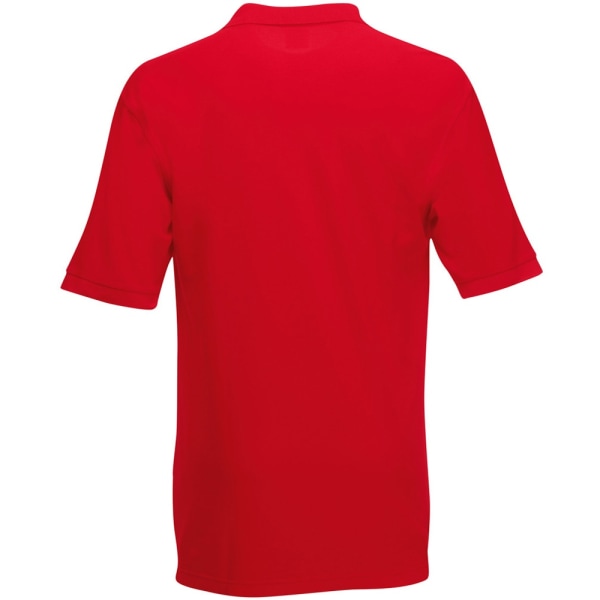 Fruit Of The Loom Herr 65/35 Heavyweight Pique Short Sleeve Pol Red S