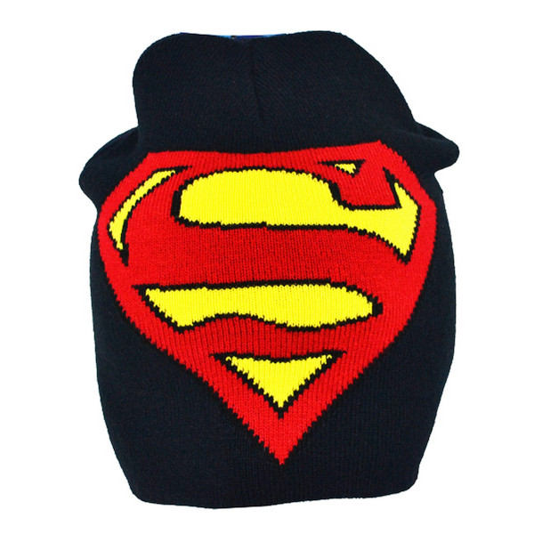 Superman Barn/Pojkar Officiell Logotyp Roll Down Beanie Hat Juni Multicoloured Junior