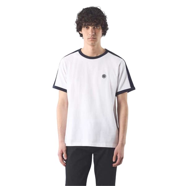 Pretty Green Denton T-shirt i bomull för män, normal passform, M vit White M
