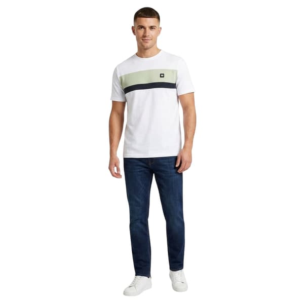 Weekend Offender Herr Crossword Chest Stripe Regular T-Shirt S White/Peppermint/Navy S