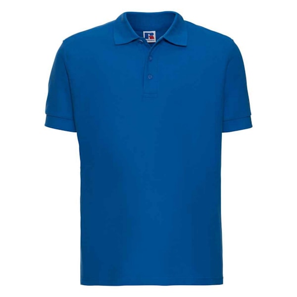 Russell Herr Pique Poloshirt i bomull, storlek XL, azurblå Azure XL