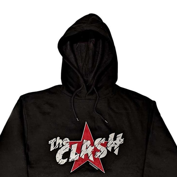 The Clash Unisex Vuxen Star Logo Pullover Hoodie XL Svart Black XL