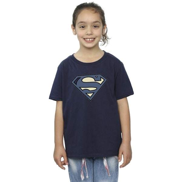 DC Comics Girls Superman Indigo Blue Logo Bomull T-shirt 12-13 Navy Blue 12-13 Years