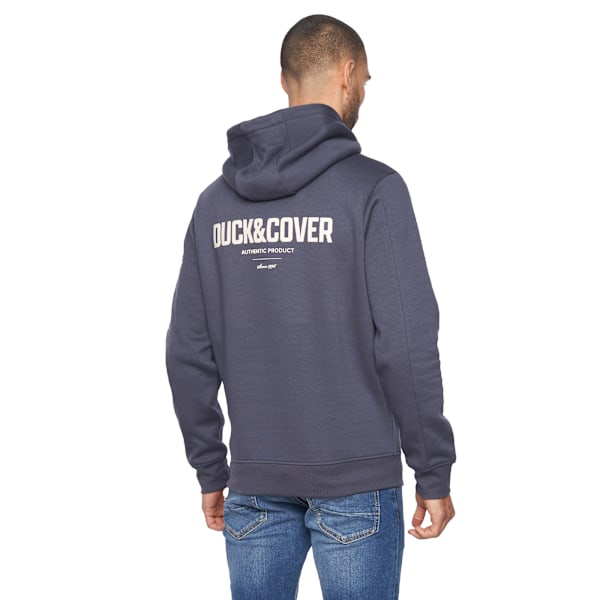 Duck and Cover Mens Lewys Logo Hoodie S Navy Navy S