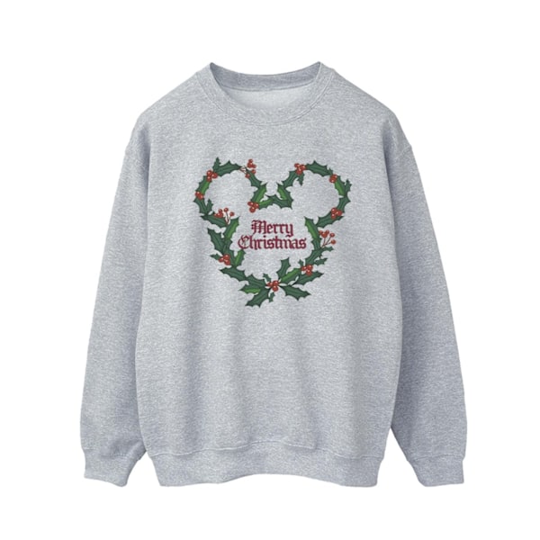 Disney Herr Mickey Mouse God Jul Holly Sweatshirt 4XL S Sports Grey 4XL