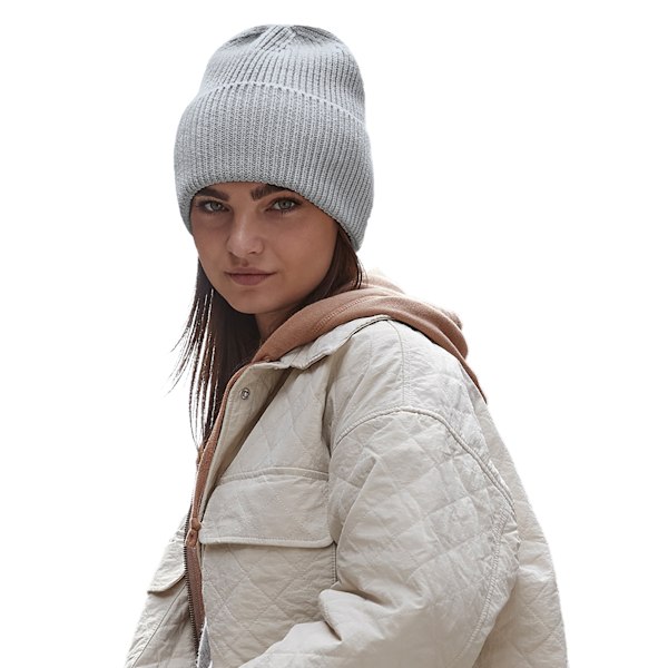 Beechfield Cuffed Recycled Oversized Beanie One Size Light Grey Light Grey One Size