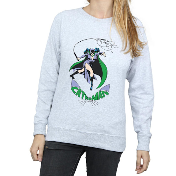 DC Comics Dam/Kvinnor Catwoman Piska Sweatshirt M Heather Grey Heather Grey M